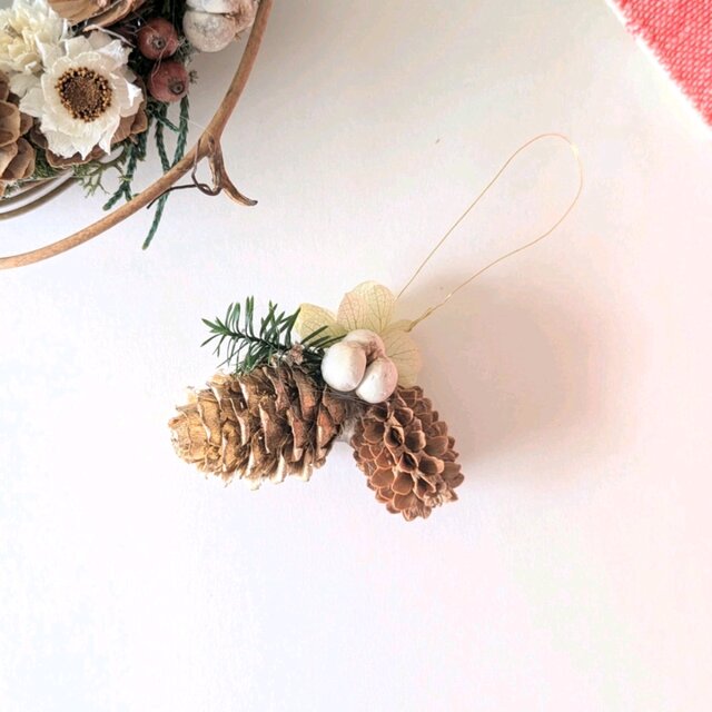 小さなクリスマスリースとオーナメントのセット クリスマス