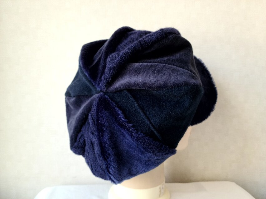 魅せる帽子☆ふんわり♪大きめグラデーションキャスケット～ネイビー