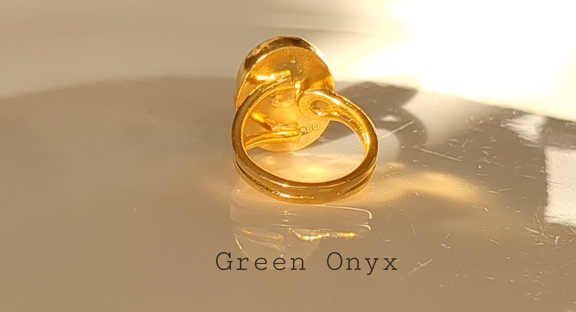 最新作☆『Green Onyx』の世界でひとつの天然石リング | iichi 日々の