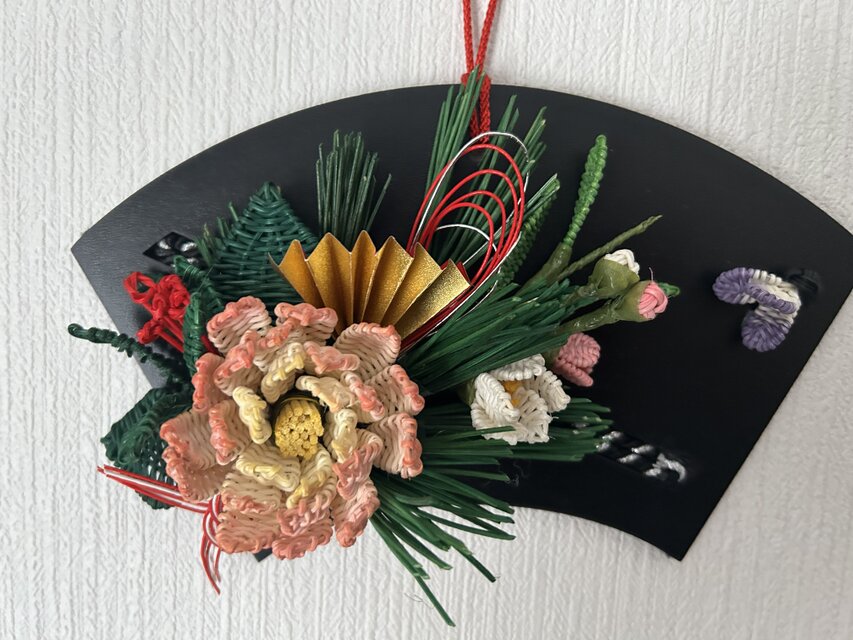 籐のお正月壁掛け