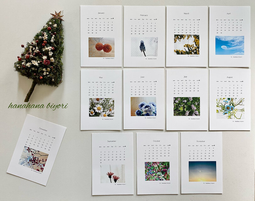 クリスマスお楽しみセット★ クリスマスツリーの壁飾りとお花のカレンダー