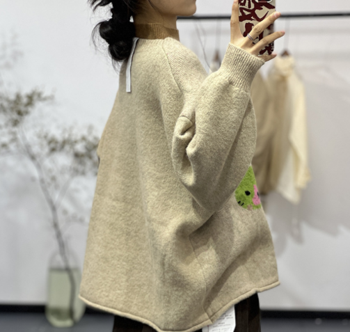 新作)秋色 セーター 手編みニットセーター ゆったり | iichi 日々の 
