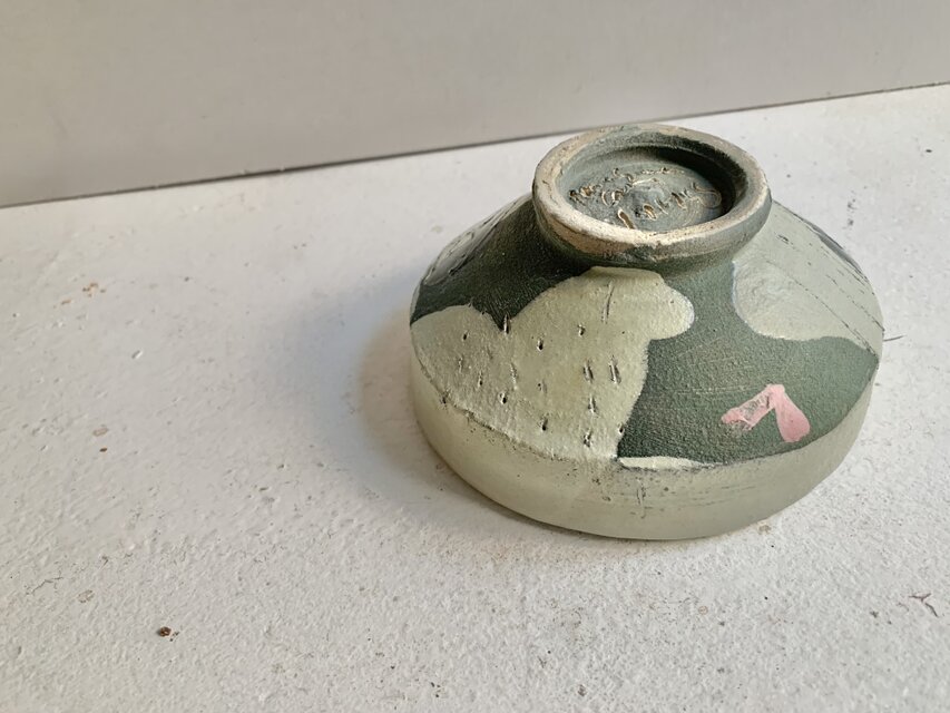 緑ピンク30  小鉢　浅鉢　漬物鉢