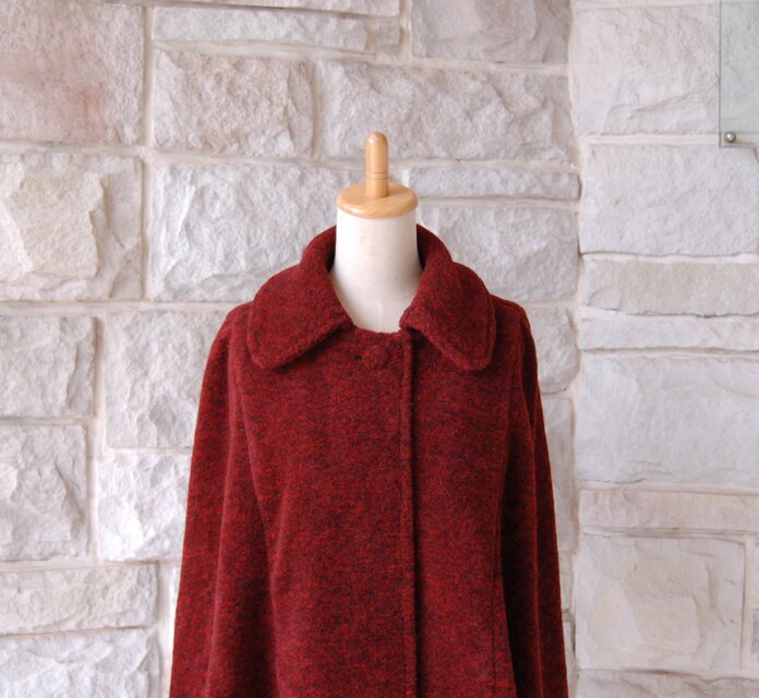 【限定SALE得価】赤茶色　ハンドメイド　ウール コート・ジャケット ジャケット・アウター