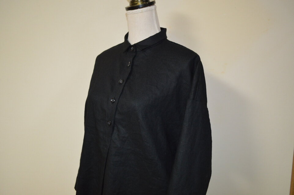 リネンでシックに＊「小襟ワンピース」