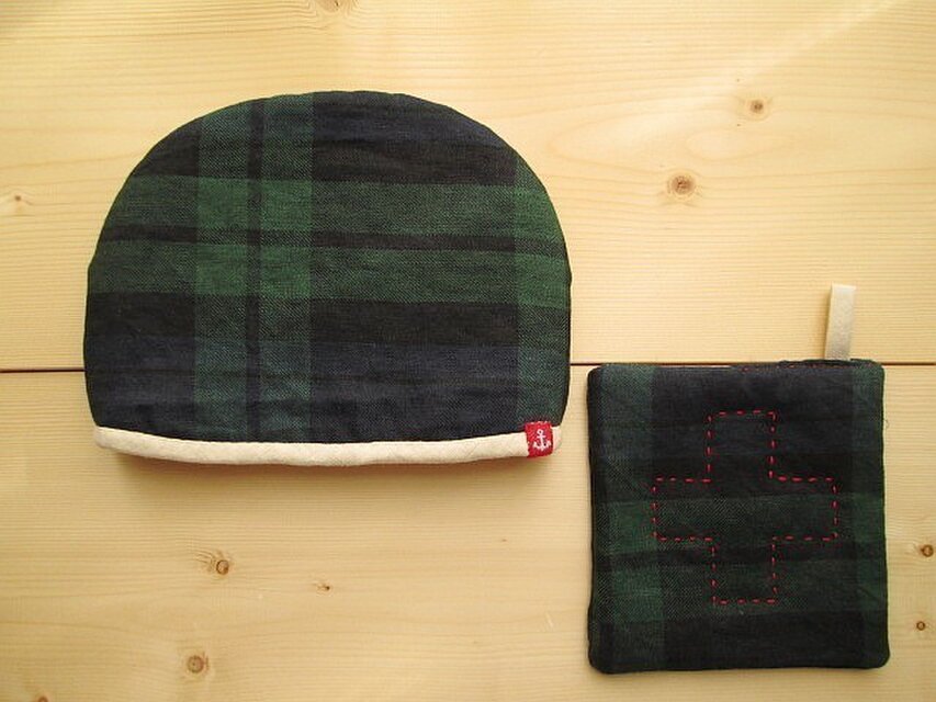 ティーコゼ＆クロスのポットマット（ブラックウォッチ）