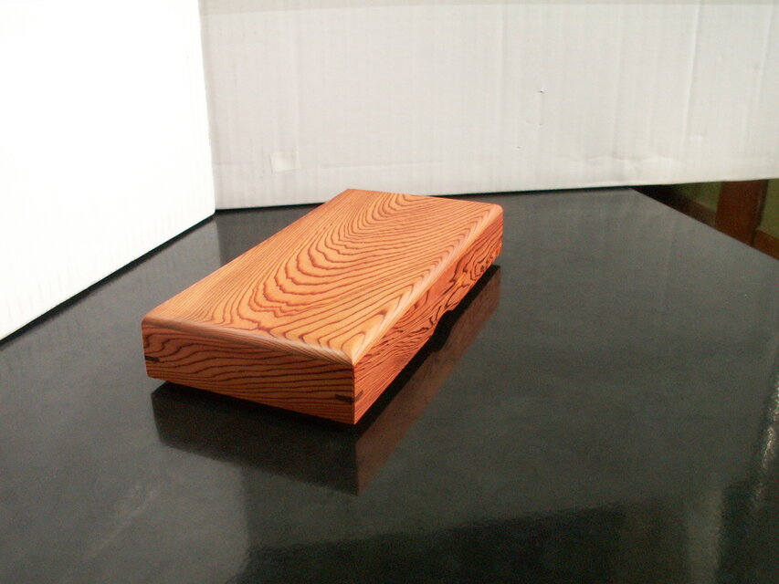 ○屋久杉 無垢 大きな筆箱 ペンケース 宝くじ箱 小物入れ 木製 K299