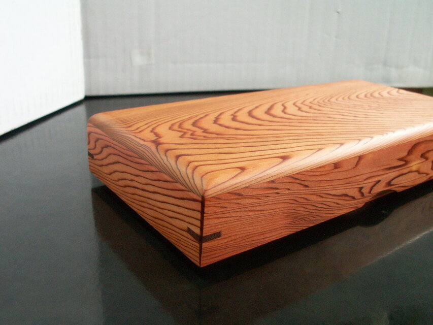 ○屋久杉 無垢 大きな筆箱 ペンケース 宝くじ箱 小物入れ 木製 K299