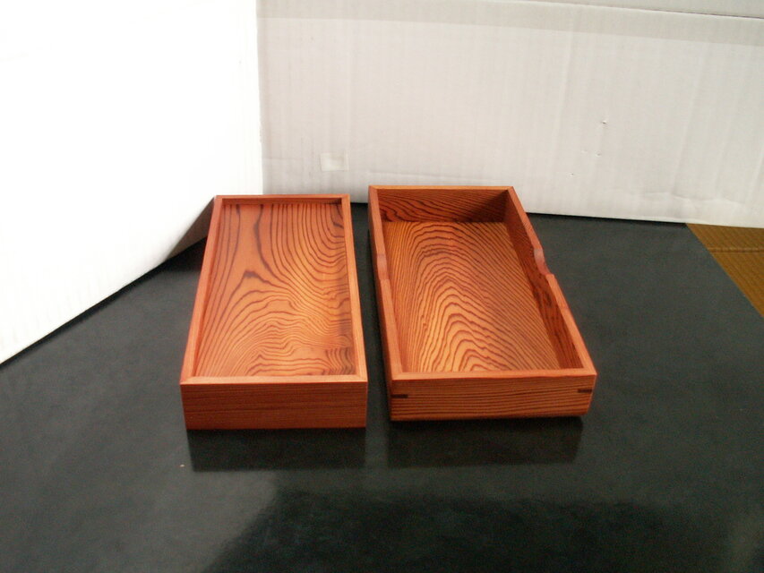 ○屋久杉 無垢 大きな筆箱 ペンケース 宝くじ箱 小物入れ 木製 K299