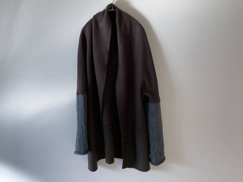 honakana ショールカラーカーディガン -ダークブラウン-