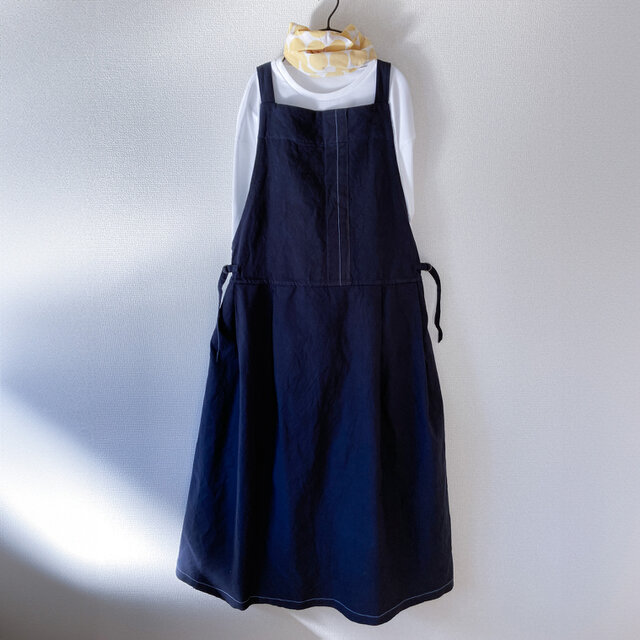 honakana サロペットジャンパースカート -ネイビー- < a >