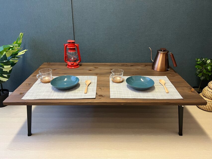 【日本値下】センターテーブル焼杉（ハンドメイド） センターテーブル・ローテーブル