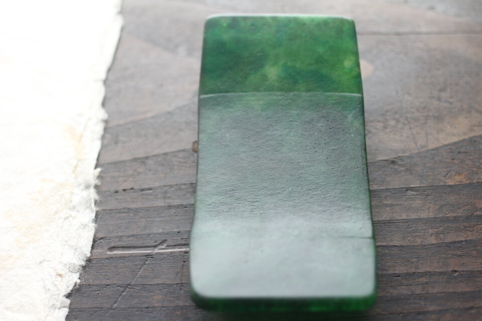 再販】 ガラス製 書道具 墨床 グリーン | iichi 日々の暮らしを