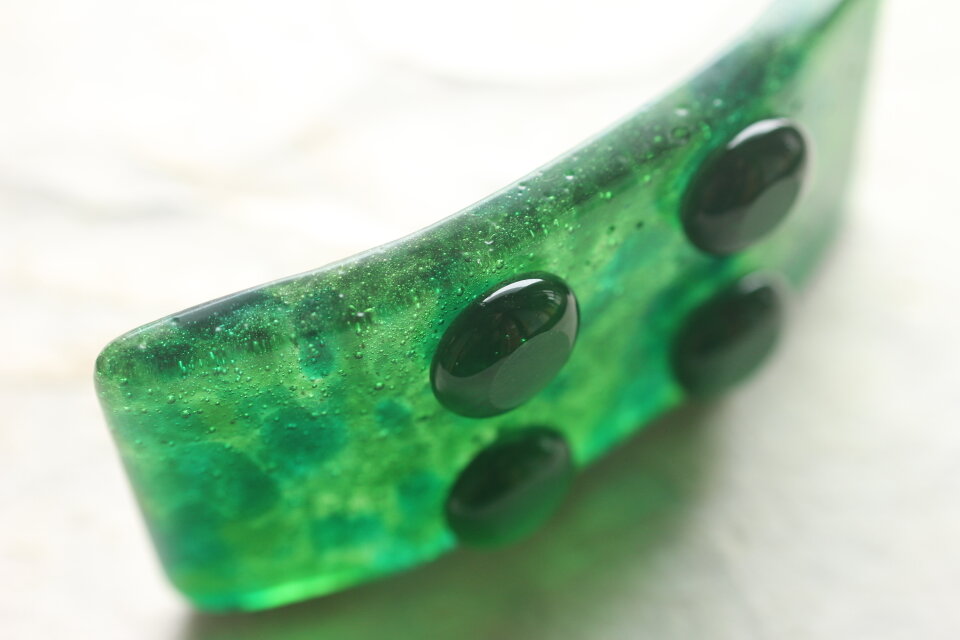 再販】 ガラス製 書道具 墨床 グリーン | iichi 日々の暮らしを