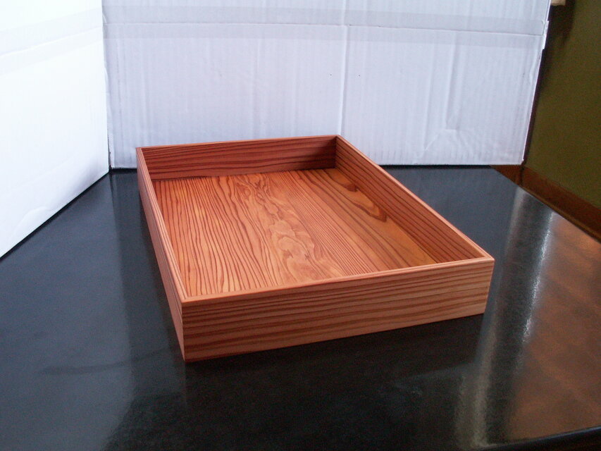 ●サイズオーダー可能●　屋久杉  無垢　A４クリアファイルが入るトレイ　ウッドボックス　新聞トレイ　木製　K441