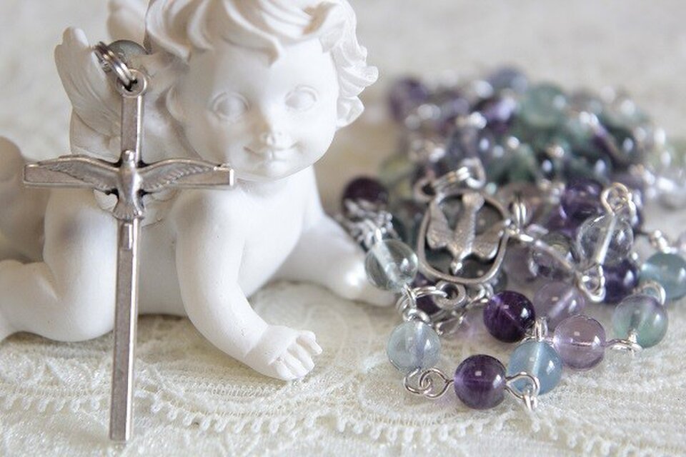 レインボーフローライトのロザリオ（送料無料）