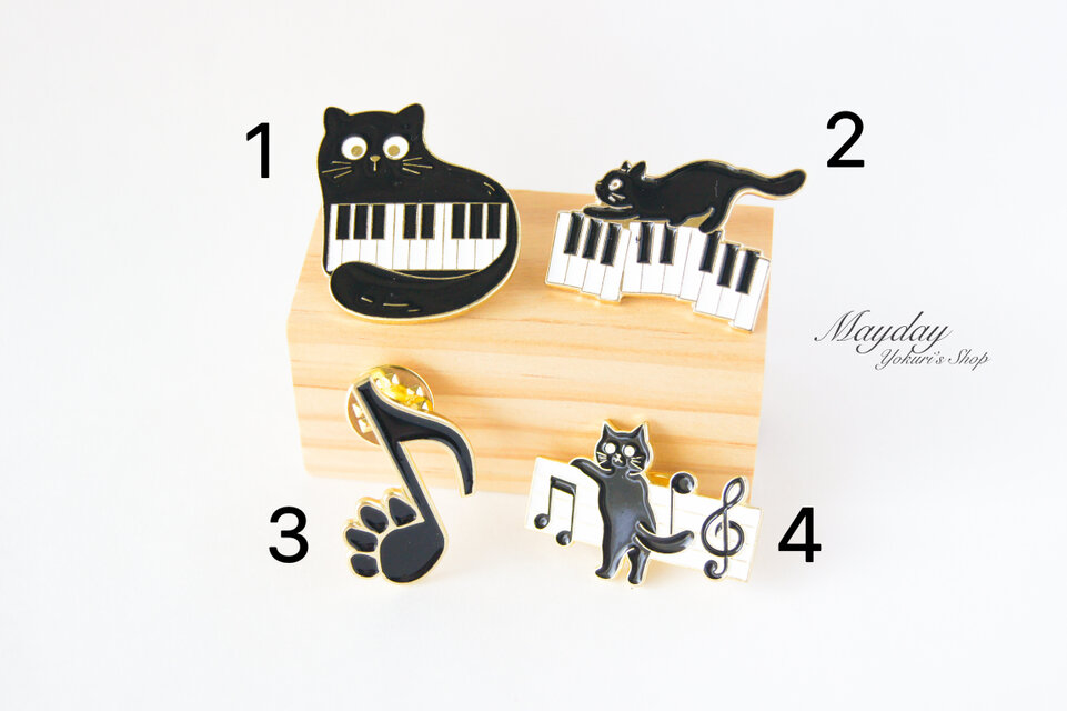 猫と音楽シリーズ〜猫爪の音符のブローチ』 | iichi 日々の 猫と音楽シリーズ〜猫爪の音符のブローチ』 | iichi 日々の