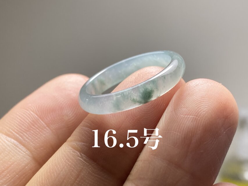 L4-163 美品 薄青飃藍花 16.5号 天然グアテマラ産 A貨 本翡翠 くりぬき