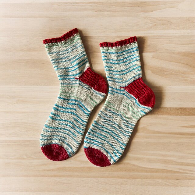 No.1408 シルク配合手編み靴下