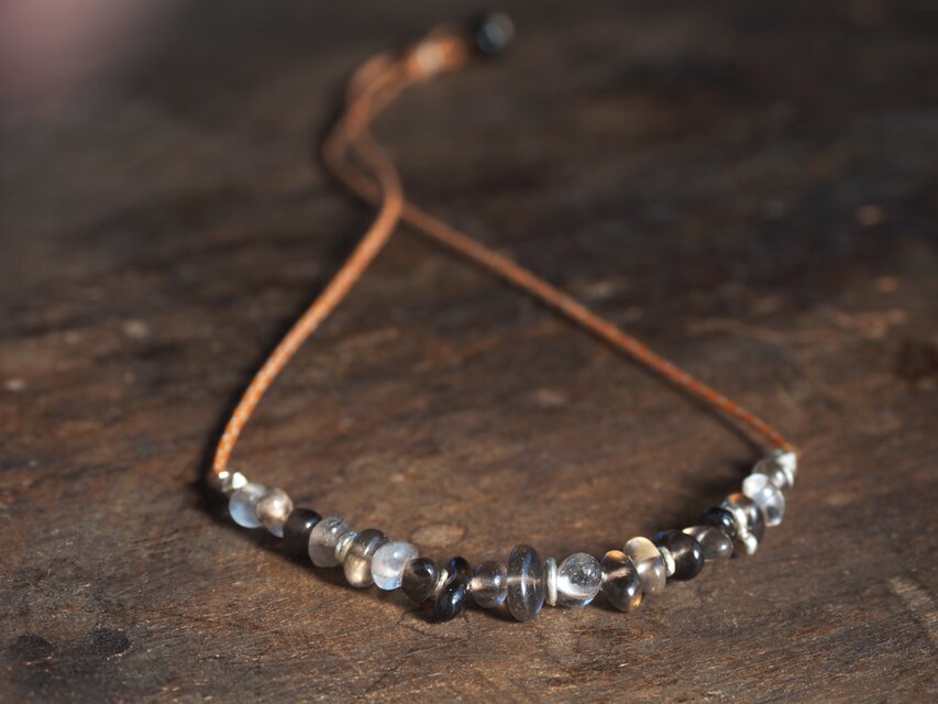 -Smoky quartz- short necklace