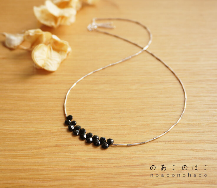 ブラックスピネルのネックレス_Silver925