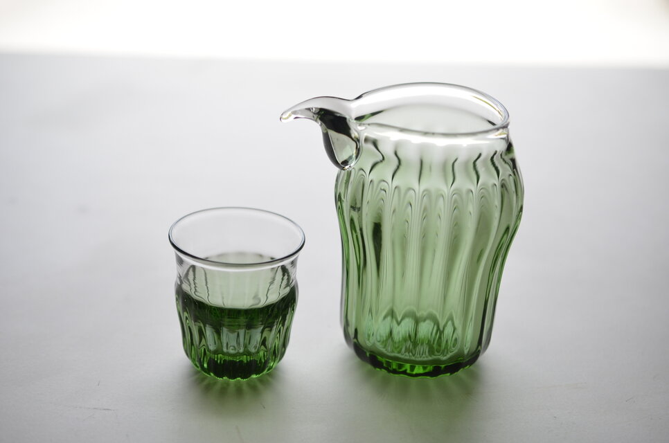 ミントグリーンの酒器揃い(片口お一人様用)
