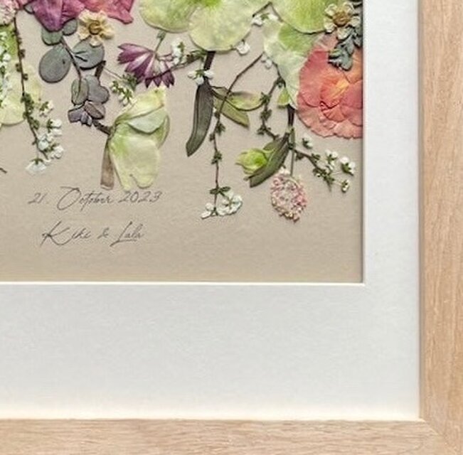 アフターブーケ ＜NU ヌー Msize＞】生花ブーケを「押し花＆額装」して