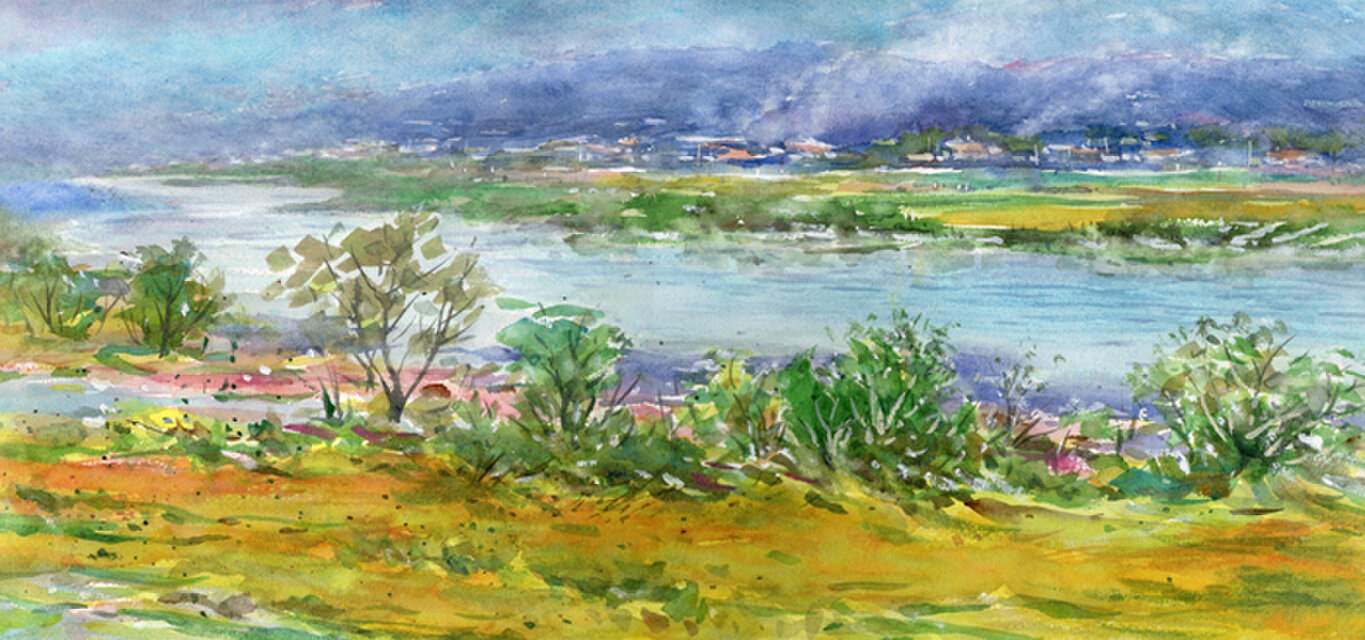 水彩画原画 信州の春 ＃459 | syoumei ｜インテリア絵画 アート