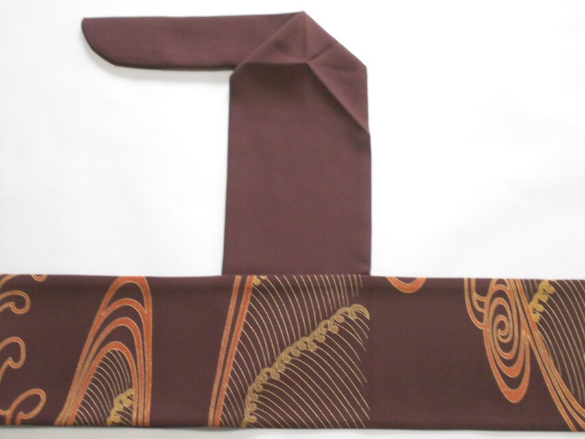 弓巻き　小豆色　波 訪問着　