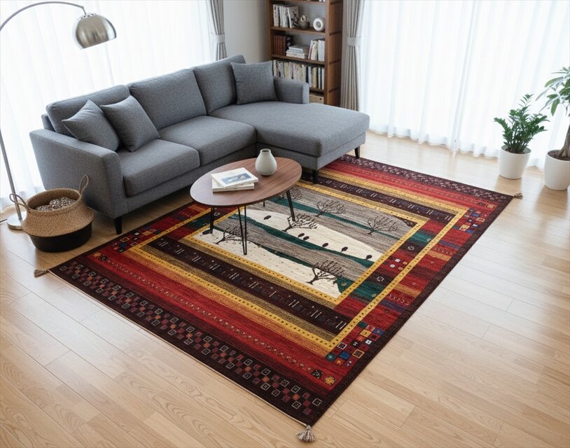 ペルシャ ギャッベ　パルヴィーズ　コルクウール　カシュクリ　 250x173cm