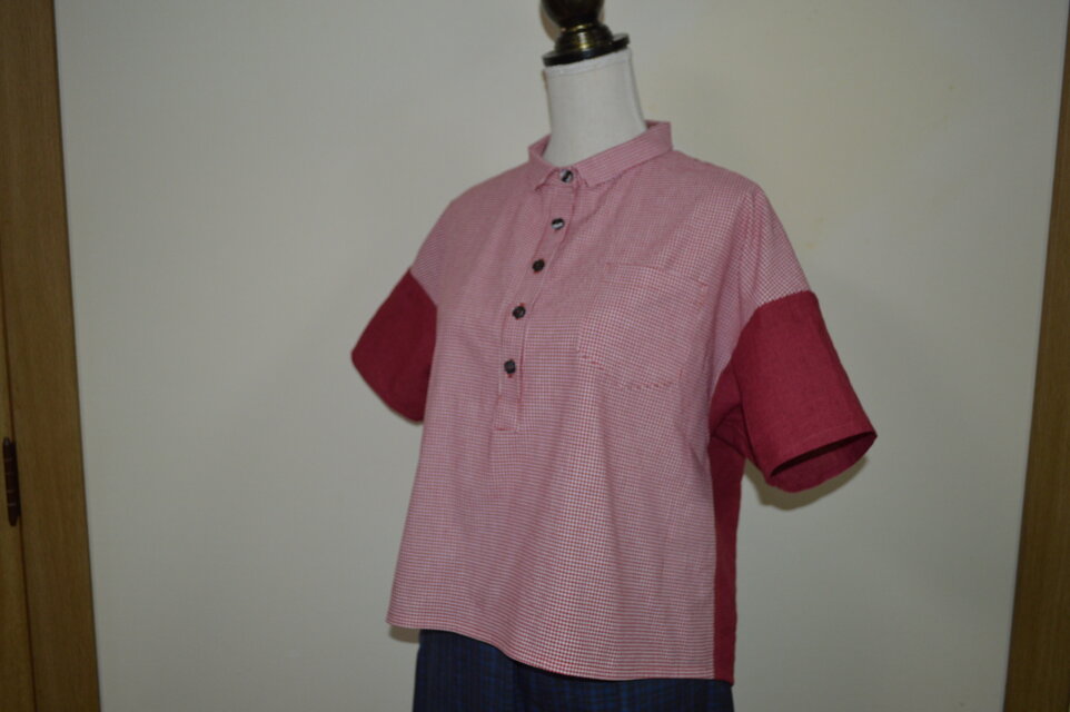 暑い夏の一枚に！「バイカラー＊小衿の夏シャツ」