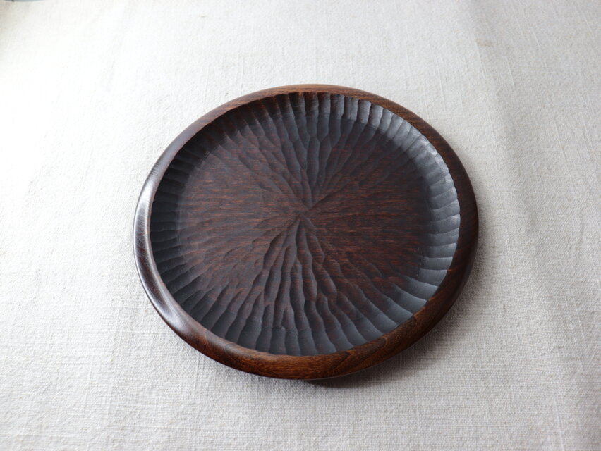 【拭き漆】チェリーのリム皿