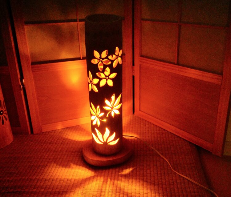 ◆両面彫◆竹灯り・竹あかり・竹灯籠　 ～～ 癒しの灯り　★ 季流★～～