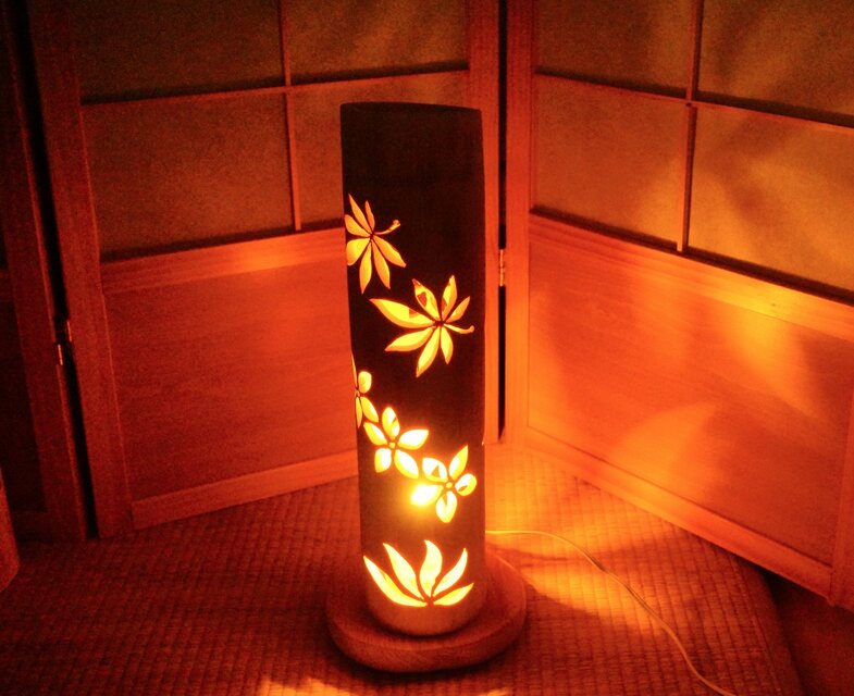 ◇両面彫◇竹灯り・竹あかり・竹灯籠 ～～ 癒しの灯り ☆ 季流