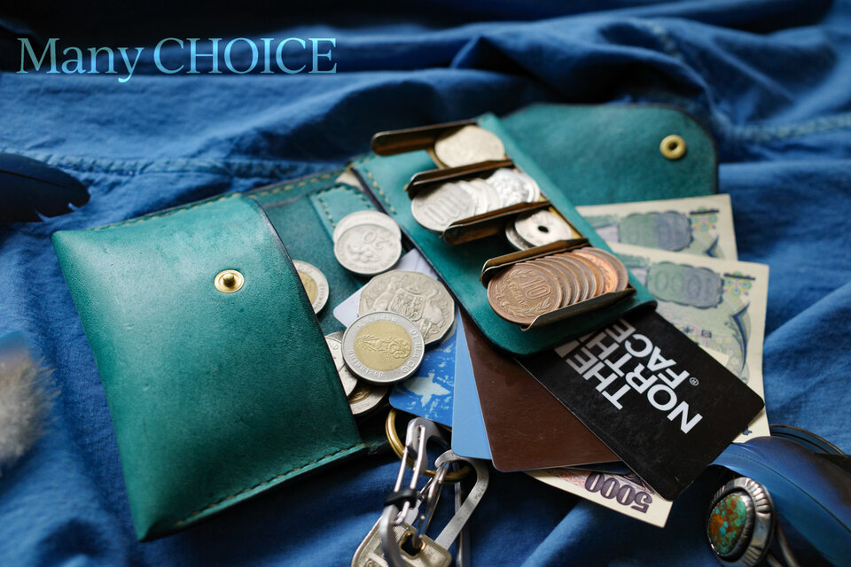 イタリアンデザートバケッタ・2つ折りコインキャッチャー財布（改）(チェレステブルー)