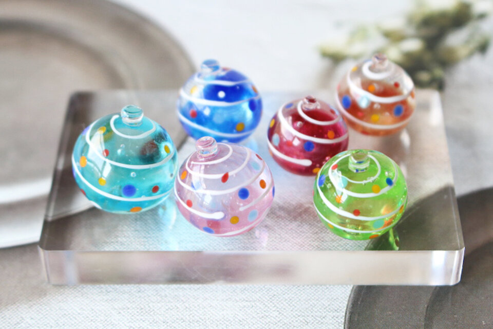 ガラスのお祭り「ヨーヨー」ガラスの縁日 ミニチュア水風船 | iichi