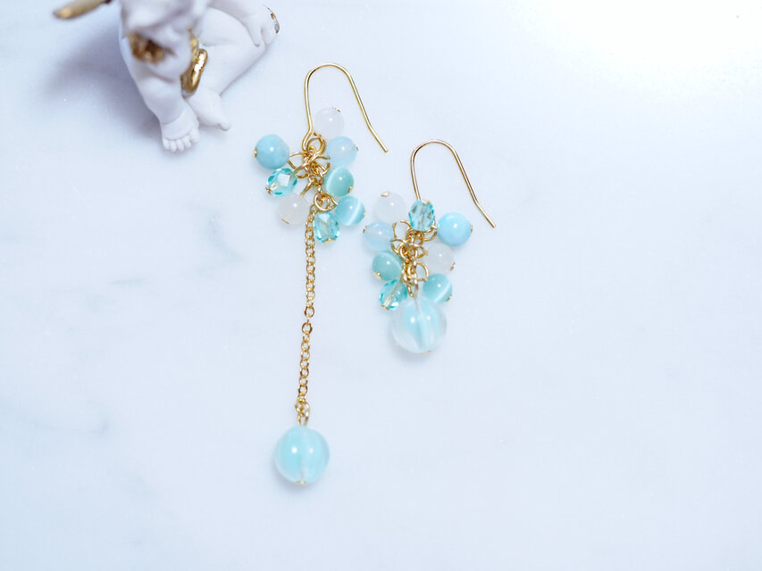 ラリマー♡ハート♡ピアス ちょろい