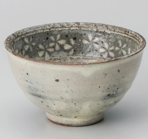 ◆新品◆　加藤五陶兵衛造 美濃焼彫三島並茶碗 【紙箱】1個のサイズ/約φ11×6.5cm