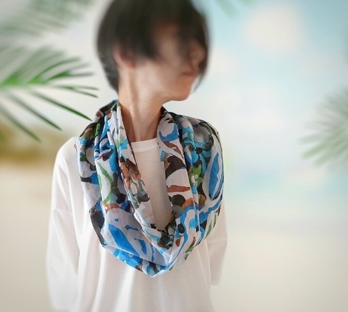 SALE ライトスヌード　ブルーウォーターカラー　送料無料