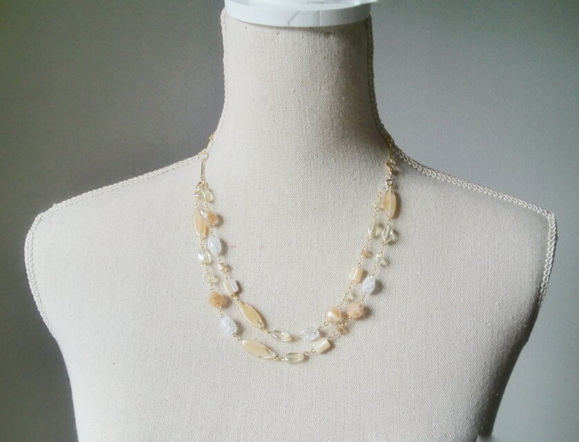 クリアベージュのマルチネックレス【限定１個】ブレスレット