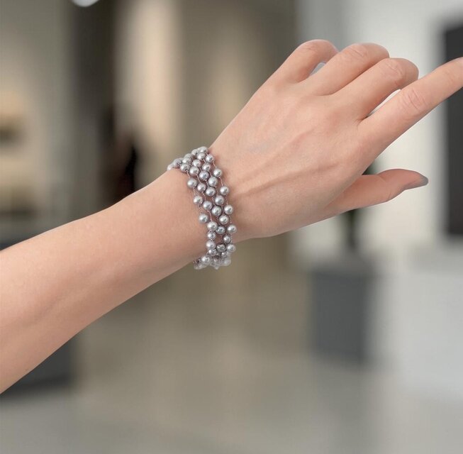 淡水パール サックスシルバーミックス 2連にして使える コードのロング