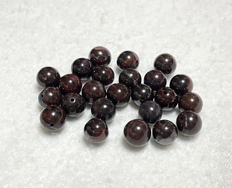 10mm前後丸玉 不幸を寄せ付けないお守り モリオン・スギライト・水晶の