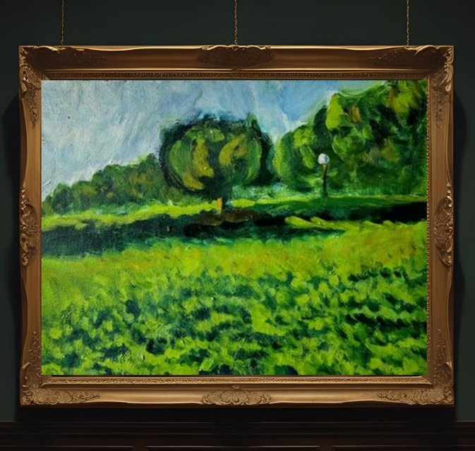 原画「公園」F5・油彩画