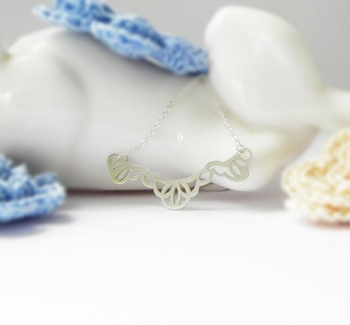 レース襟 ネックレス，スターリングシルバー