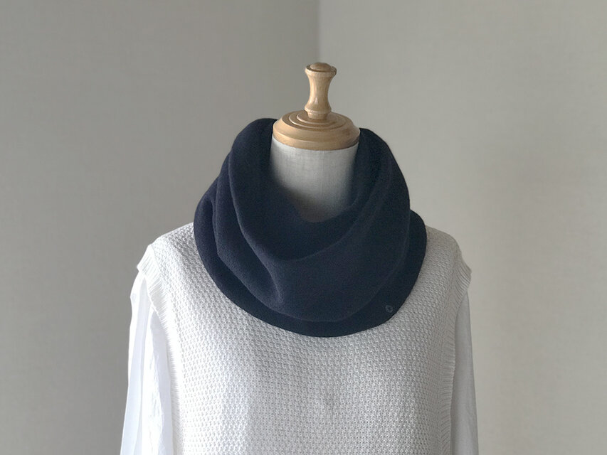 ベビーカシミヤリバーシブルドーナッツスヌード 　ネイビー