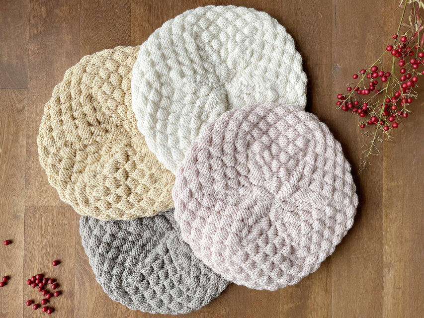 【ウール100%】木苺のベレー帽