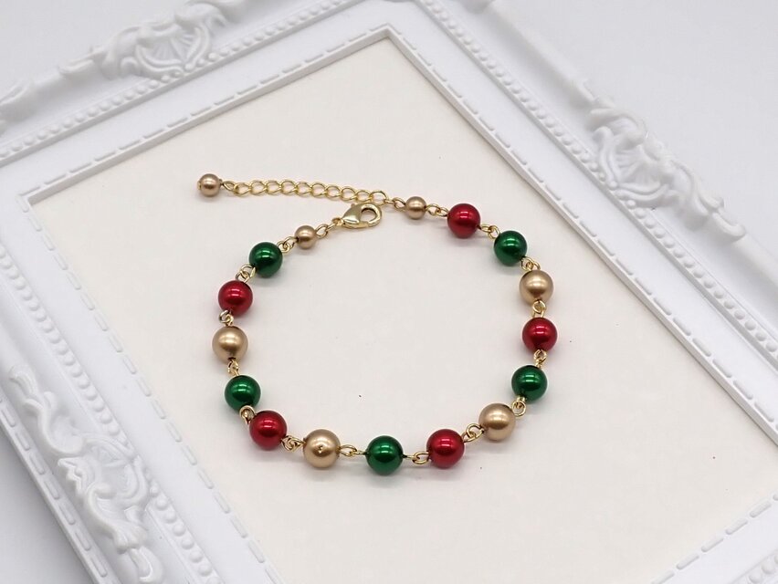 クリスマスパールブレスレット