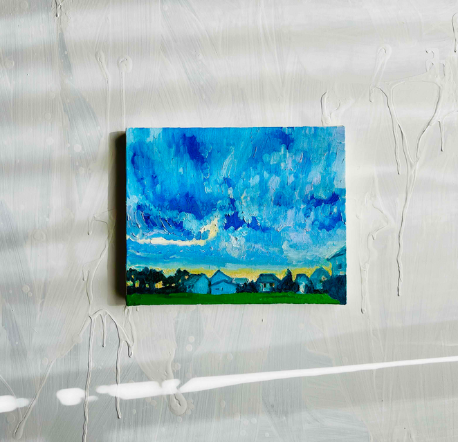 原画・油彩「夏の終わりの朝2」絵画・F3 | iichi 日々の暮らしを