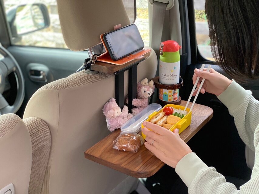 パイン】 後部座席用の車載デスク キャンプ車中泊 テーブル ワーク