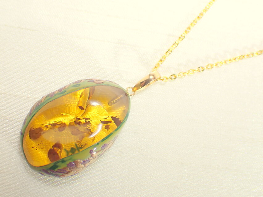 蒔絵ペンダント ”二期草”